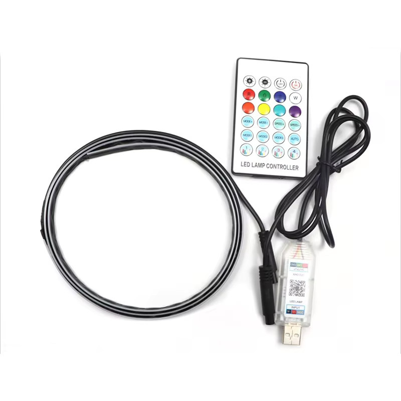 RGB LED Auto Innenbeleuchtung mit App- und Fernbedienung, USB Neon Flex Ambiente Licht Set für das Dashboard in Multicolour - Bild 5