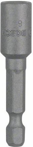 Bosch Steckschlüssel-Maschinenaufnahme Bit-Holder aus Edelstahl, Farbe: Grau, Antrieb: 1/4 Zoll, Aufnahme: 6 mm, Länge: 50 mm - Bild 1