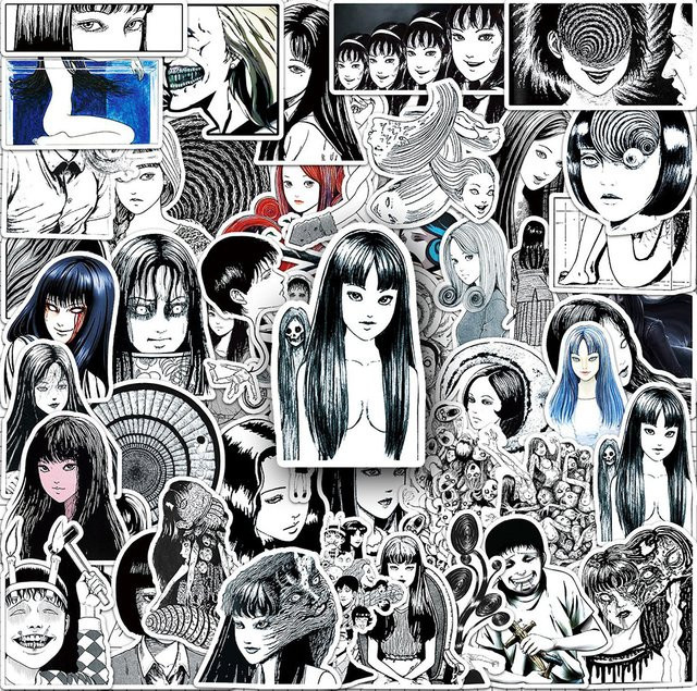 Bandai Kawakami Tomie Cartoon-Aufkleber, Mädchen, Bunt / Mehrfarbig, 10-teiliges Set - Bild 1