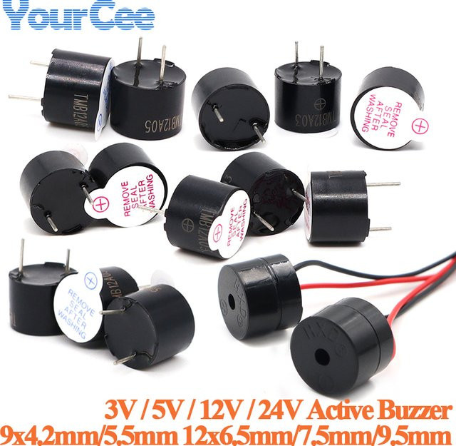 Mini Aktive Summer Set in Schwarz für 3V 5V 12V 24V mit verschiedenen Größen 0905 9x5,5mm 4,2mm 12x6,5mm 7,5mm 9,5mm Elektromagnetische Kunststoff Rohr Beep Ton Sound von Your Cee - Bild 1
