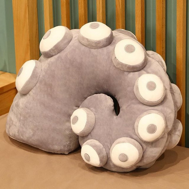 Yiran toy Oktopus-Tentakel Plüsch-Kuschelkissen, Grau - Bild 1