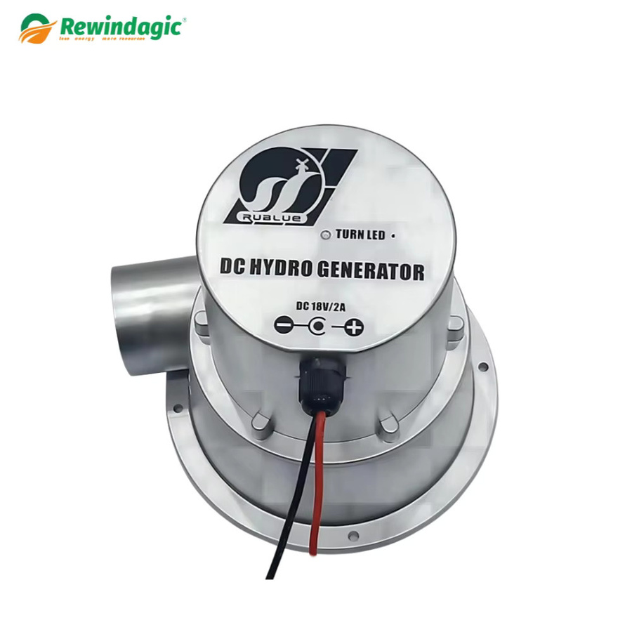 Rewindagic Hydraulikgenerator Wasserturbine DC Permanentmagnet für 12V/24V Batterien in Silber - Bild 2