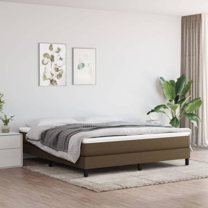 vidaxl Boxspringbett mit Matratze in Braun aus Stoff, B/T/H: 180 x 200 x 25 cm - Bild 1