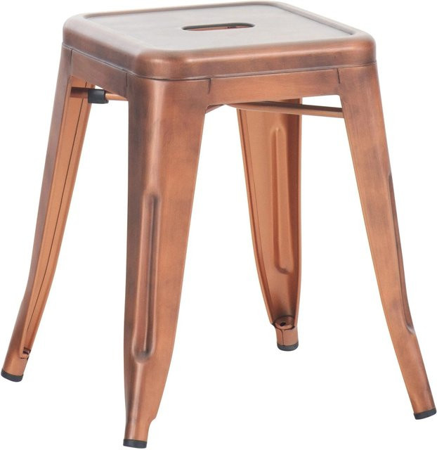 DELUKE Hocker FULDA Stapelhocker aus Metall in Kupfer für Küche und Esszimmer B/T/H: 40 x 40 x 46 cm - Bild 1