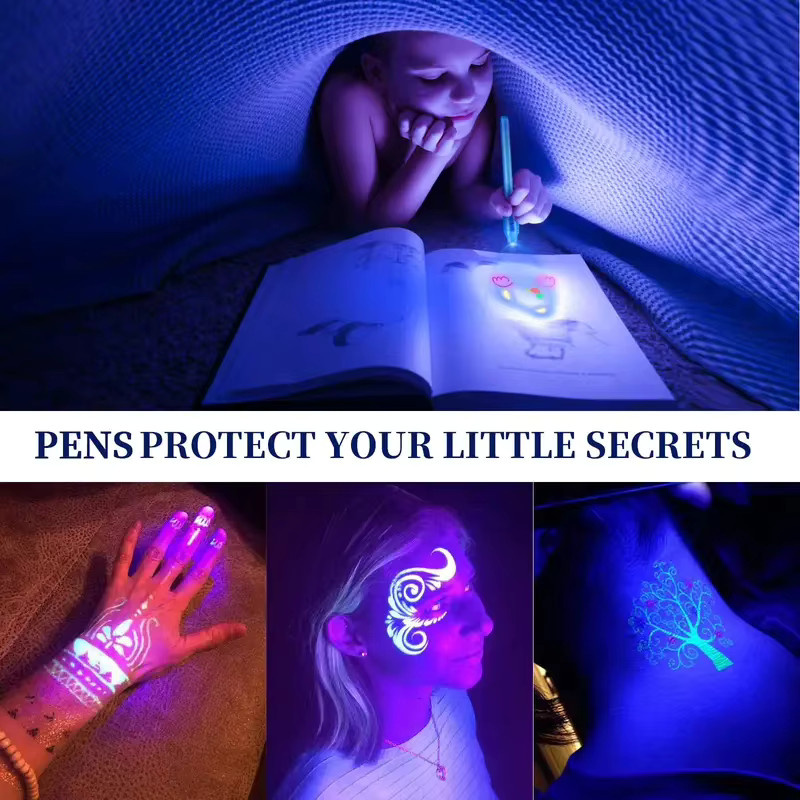 10er-Pack unsichtbare Tintenstifte in Multicolour mit UV-Licht für Kinder und Klassenzimmer - Bild 4