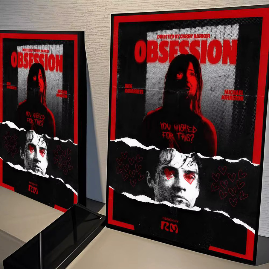 Obsession Film 2026 Vintage Poster Wandkunst aus weißem Kraftpapier im Gothic Horror Stil - Bild 3