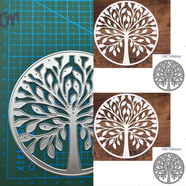 Rotundity Metall Schneidwerkzeug Schablonen Baum für DIY Scrapbooking und dekorative Prägung in Silber - Bild 1