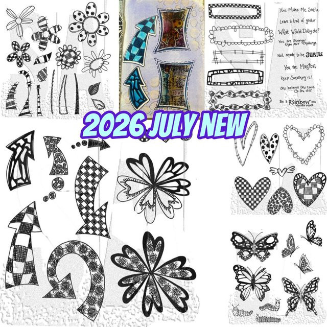 Word 2026 Stanzformen für Scrapbook und Tagebuch, Dekoration Schablone und Prägevorlage für DIY Grußkarten, Schwarz - Bild 1