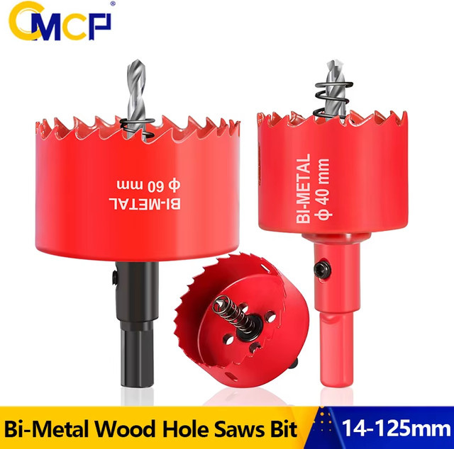 CMCP Bimetall Lochsäge M42 HSS für Metall, Eisen, Aluminium, Edelstahl und Holz, Farbe: Rot - Bild 1