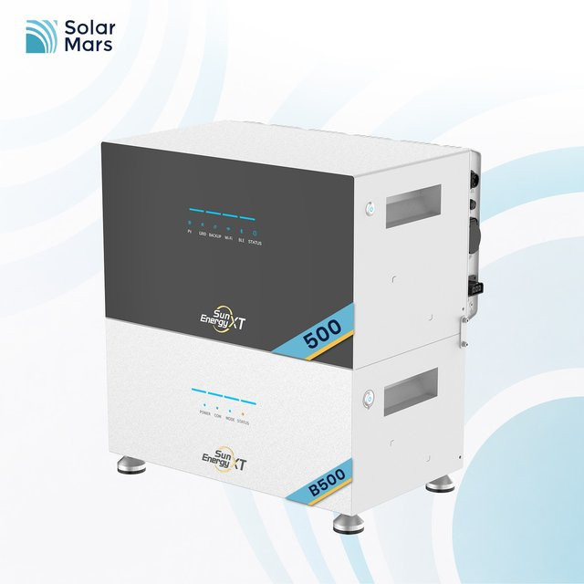 SolarMars SunEnergyXT 500+B500 All-in-One Erweiterungsspeicher 10 kWh in Weiß - Bild 1