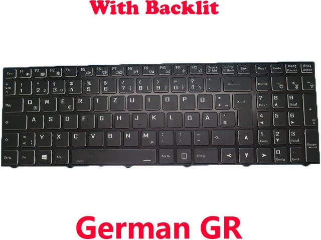 RTDPART LED Per-Key Tastatur mit Hintergrundbeleuchtung NH50AC für CLEVO X170KM in Schwarz, Deutsch QWERTZ - Bild 1