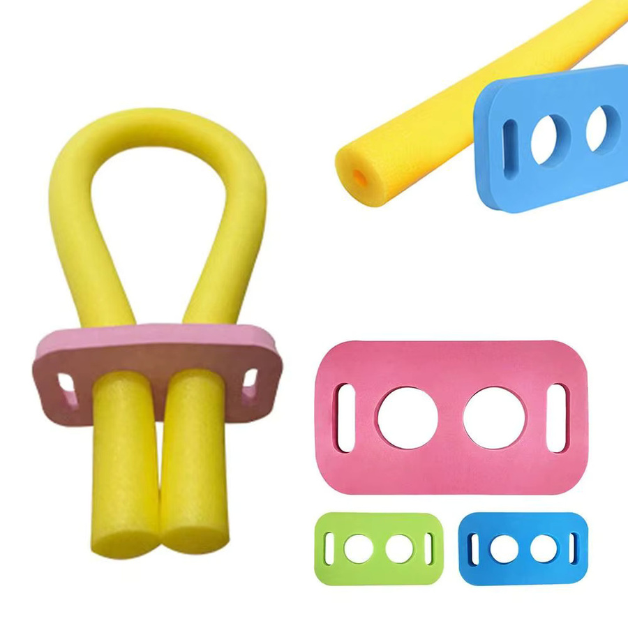 Schwimmnudel Anschluss Adapter aus EVA-Schaumstoff mit 2 Kreuzlöchern für Kinder Schwimmstock Zubehör in Pink und Multicolour - Bild 2