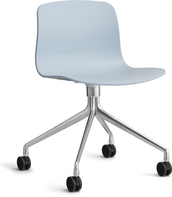 HAY About A Chair AAC 14 Schwenkbarer Stuhl in Blau mit Rollen - Bild 1