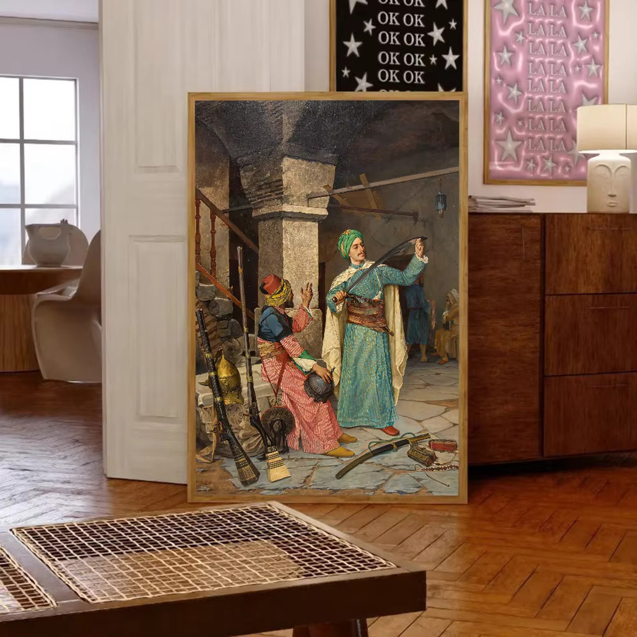 Wasserfester selbstklebender Papieraufkleber Kunstmalerei Osman Hamdi Bey Poster für deine Wanddekoration im Kaffeehaus oder Bar - Bild 4