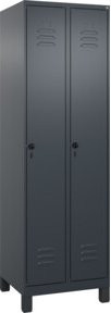 C+P Spind Classic PLUS Garderobenschrank mit 2 Abteilen, Anthrazit/Schwarz, H x B x T: 195 x 60 x 50 cm - Bild 1
