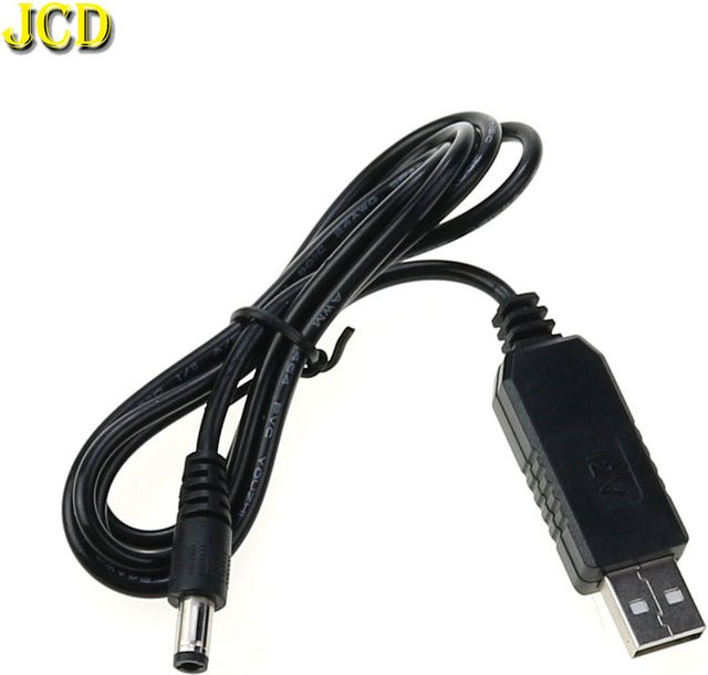 JCD USB-A zu DC 5,5x2,1mm Boost-Konverter Ladekabel für Powerbank, Schwarz - Bild 1