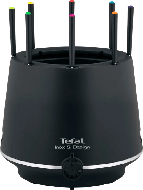 Tefal Fondue Inox & Design EF2658 Elektro-Fondue Set aus Edelstahl in Schwarz mit einstellbarem Thermostat - Bild 1