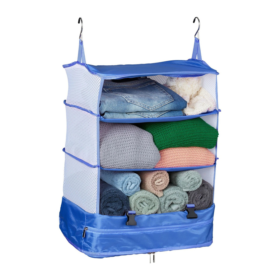 Relaxdays Gepäck-Organizer aus Polyester mit 4 Fächern in Blau, B/T/H: 55 x 44 x 30 cm - Bild 2