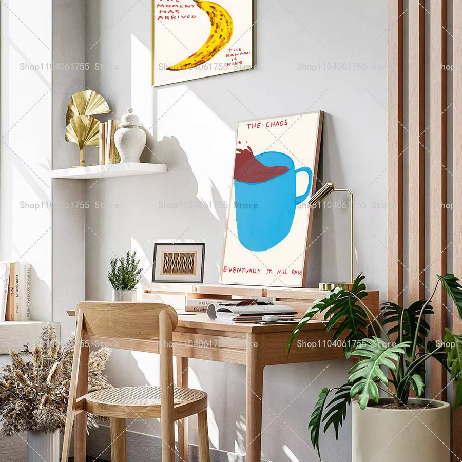 Bilibili Vintage Wandkunst Poster mit Milch-Bananen-Kaffee-Motiv, selbstklebend, Mehrfarbig, B/H: 15 x 10 cm - Bild 4