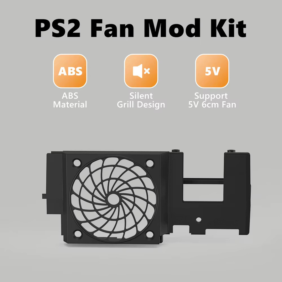 TicKnot Silent Upgrade Lüfterhalterung für Playstation 2 Fat Console SCPH-3XXXX & SCPH-5XXXX mit Noctua Lüfter-Kit in Schwarz - Bild 3