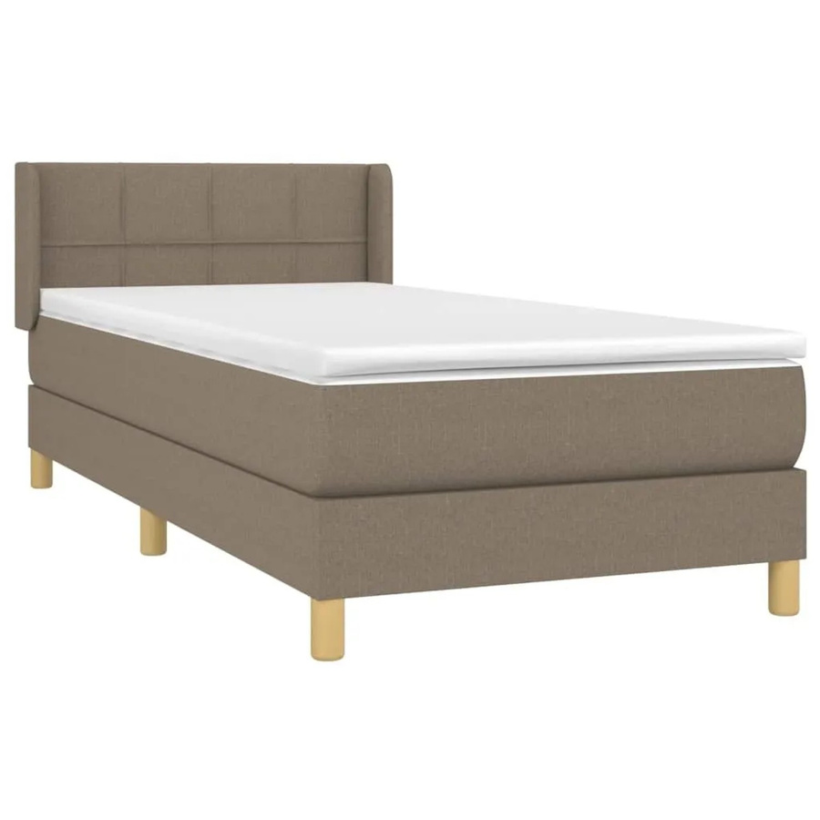 vidaXL Boxspringbett Hybrid mit Matratze und Taschenfederkern in Taupe, B/T/H: 100 x 200 x 78 cm - Bild 2
