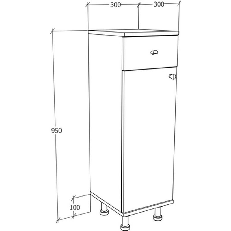 VCM Midischrank Nilosi in Beige und Weiß, B/T/H: 30 x 30 x 95 cm - Bild 3