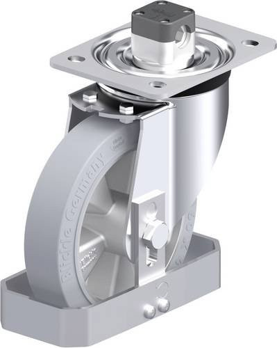Blickle L-ALEV 161K-CS11-SG-FS Stahlblech-Lenkrolle in Silber, Rad-Durchmesser: 160 mm, Tragfähigkeit: 300 kg - Bild 1