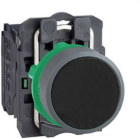 Schneider Electric XB5AA21C0 Drucktaster aus Kunststoff, tastend, Schwarz und Grau, 22mm - Bild 1