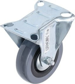 BGS Do it yourself Bockrolle 81953 mit Anschraubsockel in Silber, Durchmesser: 75 mm - Bild 1