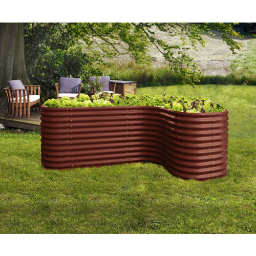 Vitavia Hochbeeterweiterung Terra Curve in Rubinrot aus Stahlblech, B/T/H: 80 x 80 x 86 cm - Bild 3