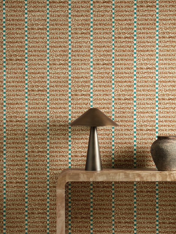 Harlequin Tapete Toluca in Spice/Azul mit Streifen und Tiermotiven, Mehrfarbig - Bild 1