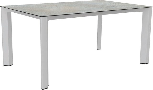 Stern Ausziehtisch Penta aus Aluminium in Weiß mit Tischplatte Silverstar Quartz, B/T: 100 x 160/210 cm - Bild 1
