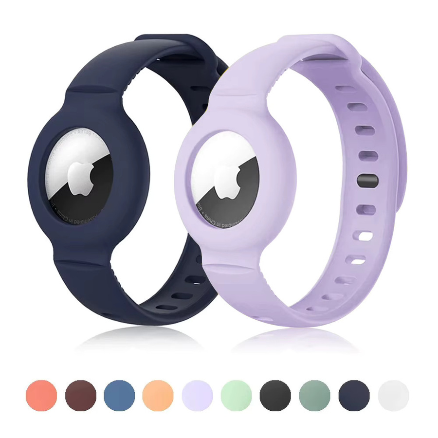 NMEGOU Silikonarmband für Apple AirTag in Weiß als Anti-Verlust-Schutzhülle für Kinder - Bild 2