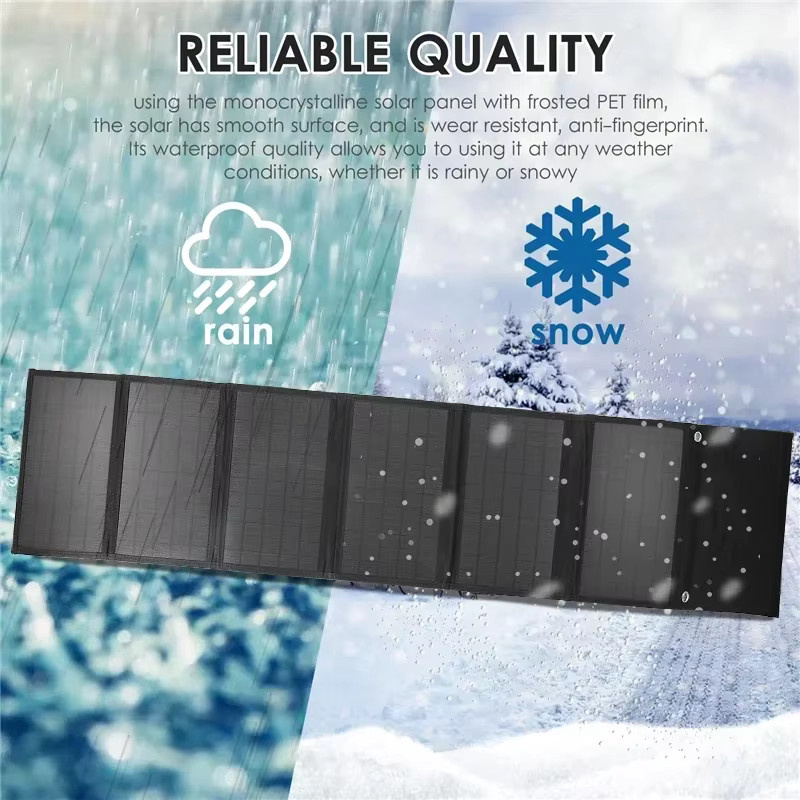 SNQP Faltbare Solarpanel-Tasche 1000 W mit USB-C und DC Anschlüssen, Schwarz, Wasserdicht für Outdoor-Abenteuer - Bild 4