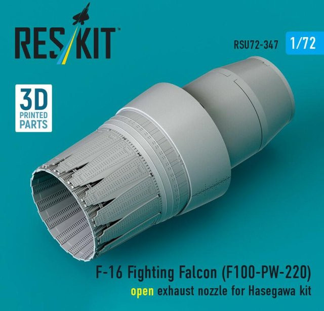 Hasegawa F-16 Fighting Falcon, Open exhaust nozzle, 3D Printed - Bild 1