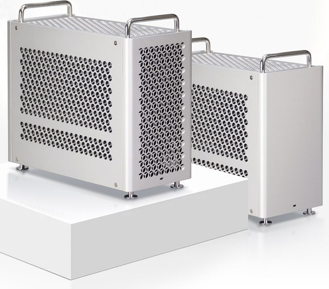 ZZZEW B2Pro Aluminium MATX Mid-Tower Computergehäuse mit Griff und Mesh-Design in Weiß oder Silber - Bild 1