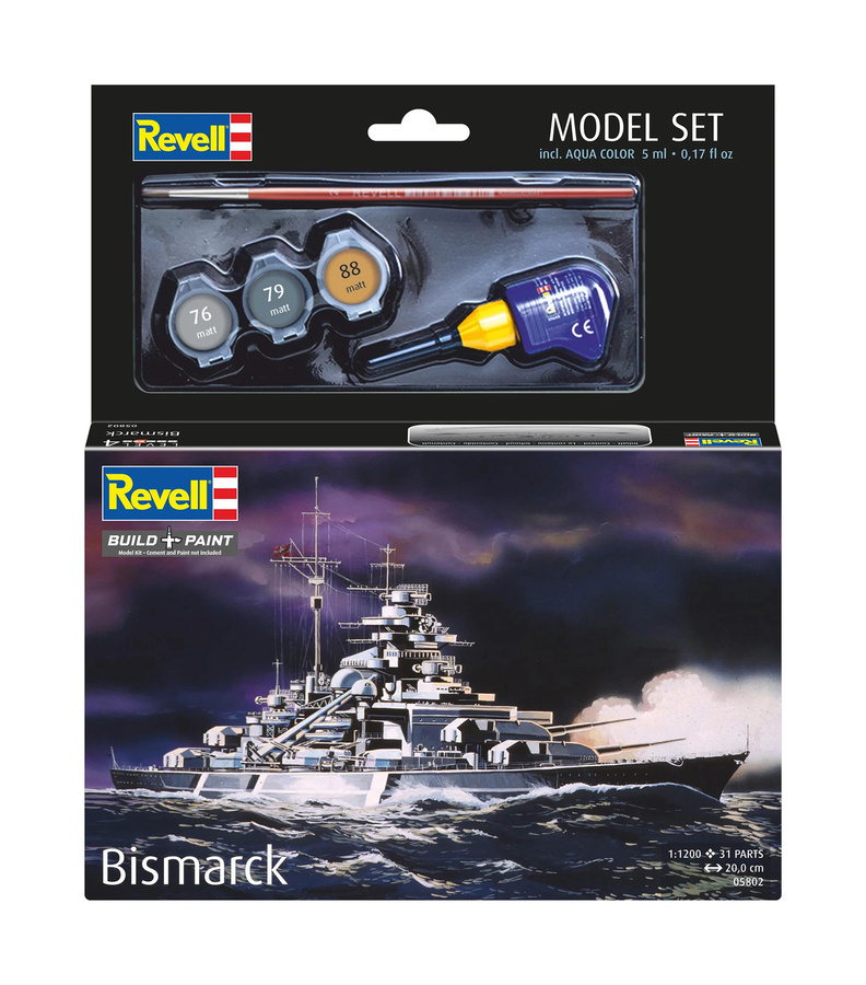 Revell Model Set Bismarck, Modellbausatz, 1:1200, ab 8 Jahren - Bild 4