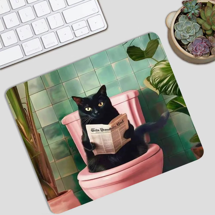 Rastar Art Green Mauspad mit Katzen-Motiv für Gaming und Laptop, Schreibtischunterlage in Grün und Multicolour - Bild 6