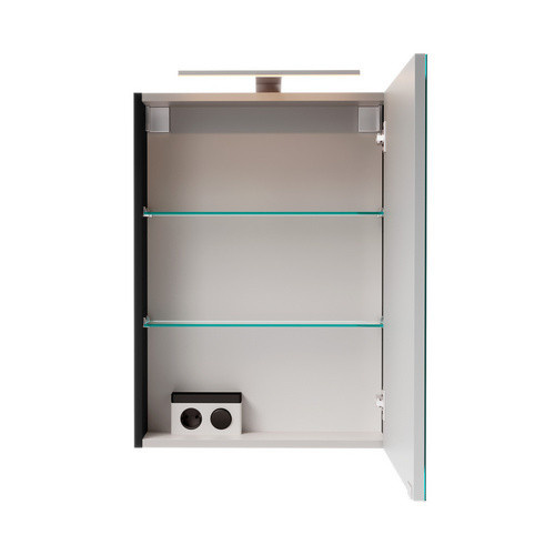Fackelmann Spiegelschrank SBC mit LED-Beleuchtung, Schwarz Matt, B/H/T: 50 x 68 x 15,3 cm - Bild 3