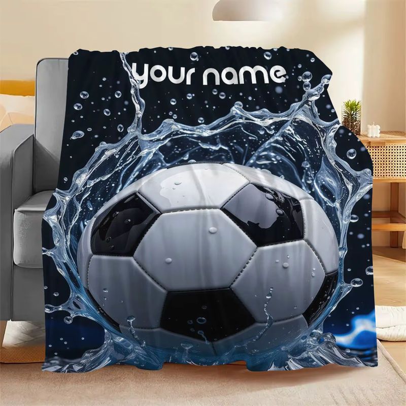 ZIZ Flanelldecke mit Fußballmuster für Sofa, Bett oder Camping - Bild 6