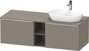 Duravit Waschtischunterschrank D-Neo in Grau Matt mit 2 Türen und offenem Regal, Wandmontage, Breite: 140 cm, Tiefe: 55 cm - Bild 1
