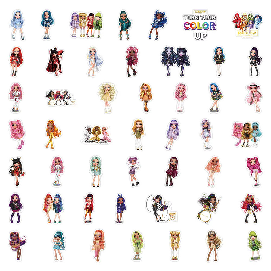51 Stück Regenbogen-Puppenaufkleber in Multicolour für Notizbücher, Handyhüllen und Tagebücher von RecordingYourLife Store - Bild 2