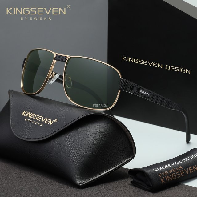 KINGSEVEN Sonnenbrille, Vollrand, Square, Schwarz, Unisex, polarisiert - Bild 1
