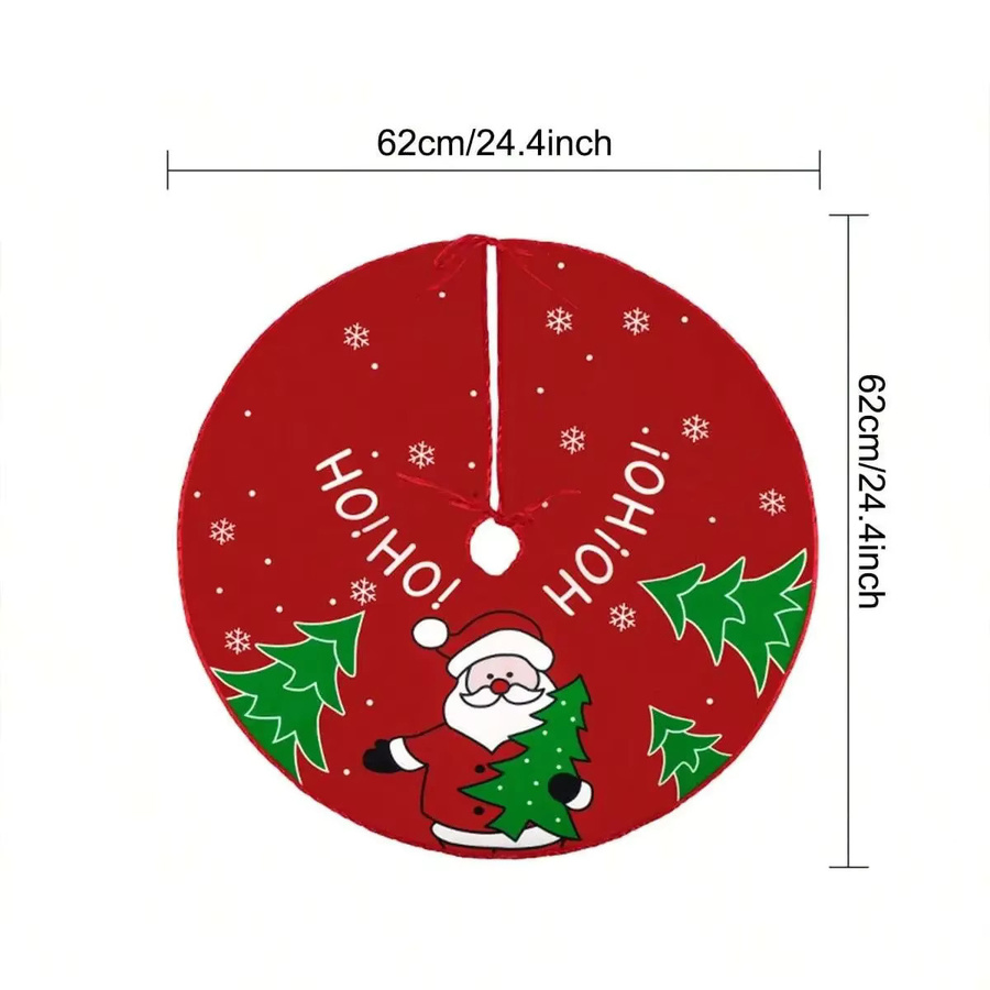Exquisiter Weihnachtsbaumrock mit floralem Print in Rot zur Dekoration deines Weihnachtsbaums - Bild 2