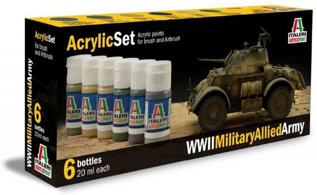 Italeri Acryl Set WWII Military Allied Army, Fahrzeuge - Bild 1