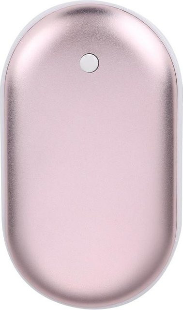 Freedomm Mini-Handwärmer mit 5000 mAh Akku, wiederaufladbar über USB-C, doppelseitige Schnellheizung, Violett/Pink - Bild 1