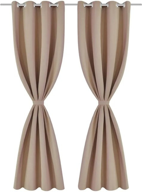 vidaXL Verdunkelungsvorhang mit Metallringen in Beige, B: 135 cm, H: 245 cm - Bild 1