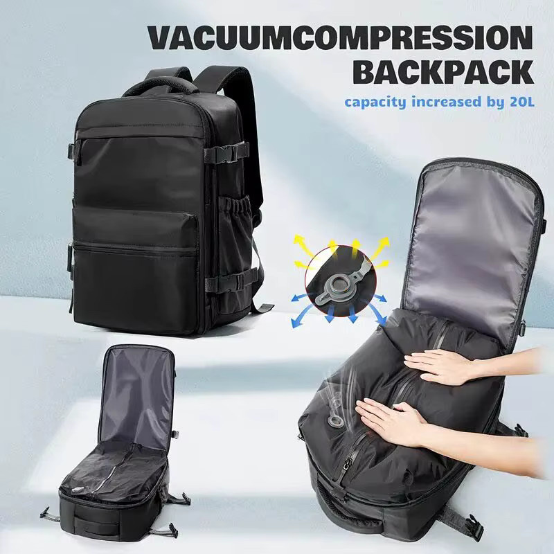 Macurio Reise-Vakuumbeutel mit integrierter Pumpe in Schwarz für Handgepäck und Airbags - Bild 4