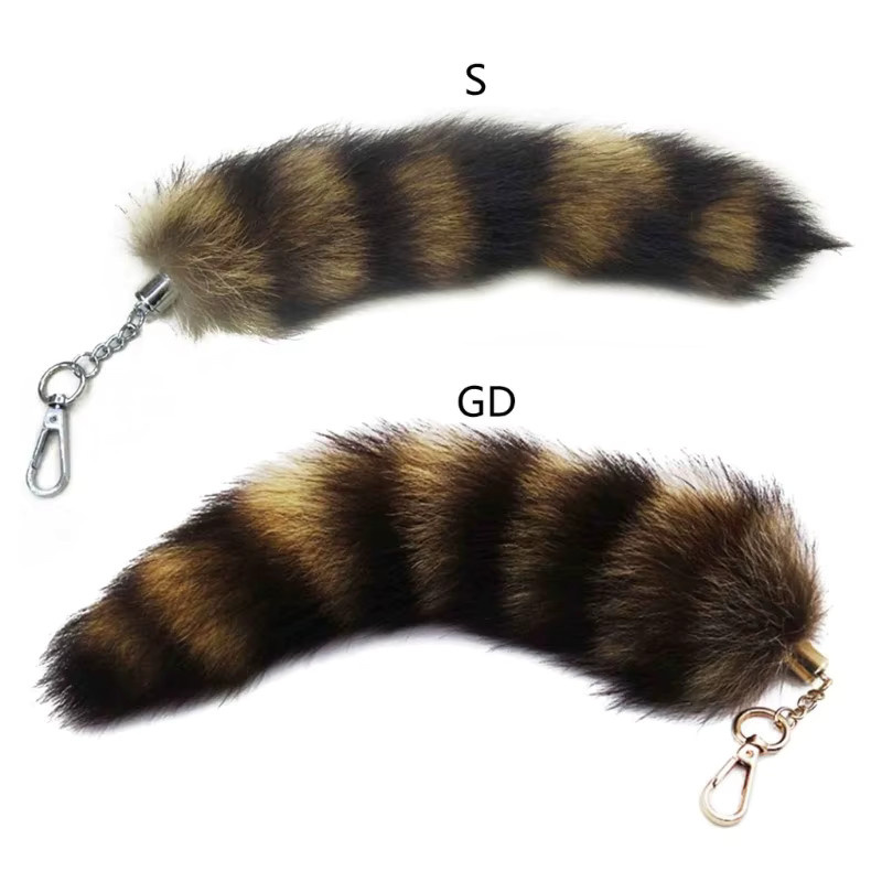 JAVRICK Schlüsselanhänger Fuchs-Racoon-Schwanz, Pelz, Unisex - Bild 2