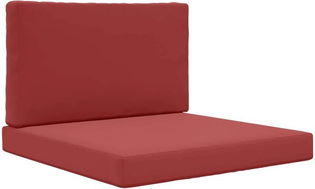 vidaXL Sofakissen für Draußen 2-teilig Weinrot aus Polyester, B/B/H: 80 x 80 x 80 cm - Bild 1